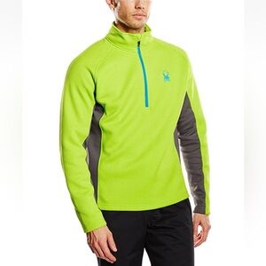 Spyder Mens Outbound Half Zip Sweater Theory Green & Black Medium